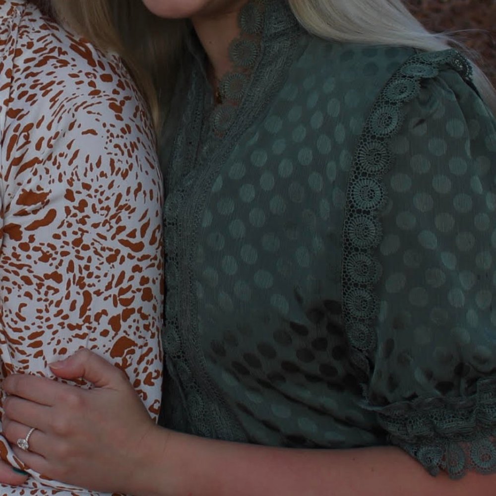 Olive green Max Studio Jacquard Dot Lace Trim Maxi Dress